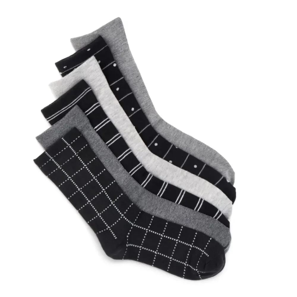 Joyspun Women's Essentials Crew Dress Socks, 6-Pack, Fits Shoe Sizes 4-10